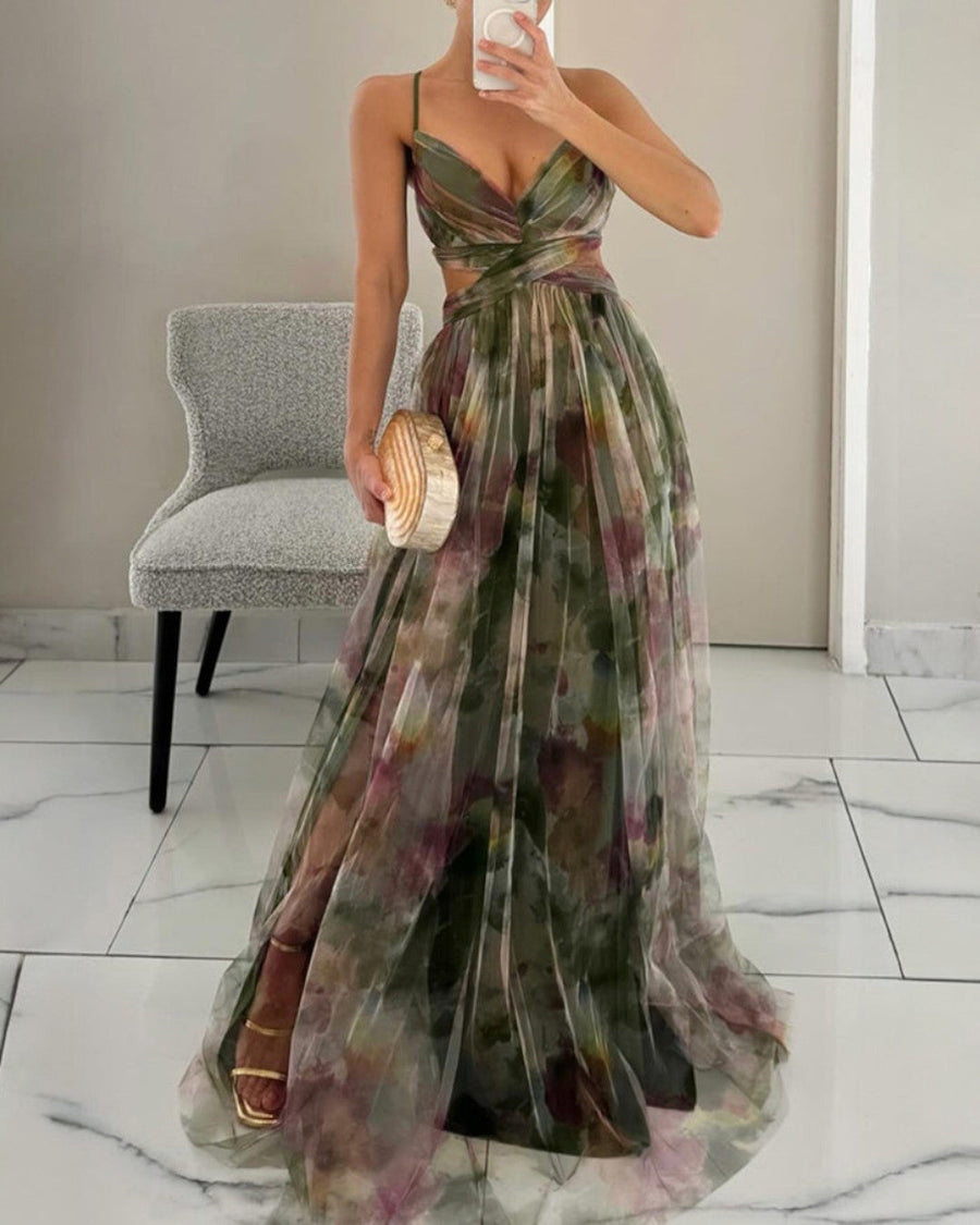 Fiora - Floral Chiffon Maxi Dress