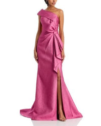 One Shoulder Textured Gown