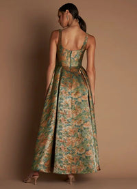 Calantha Vintage Teal Maxi Dress