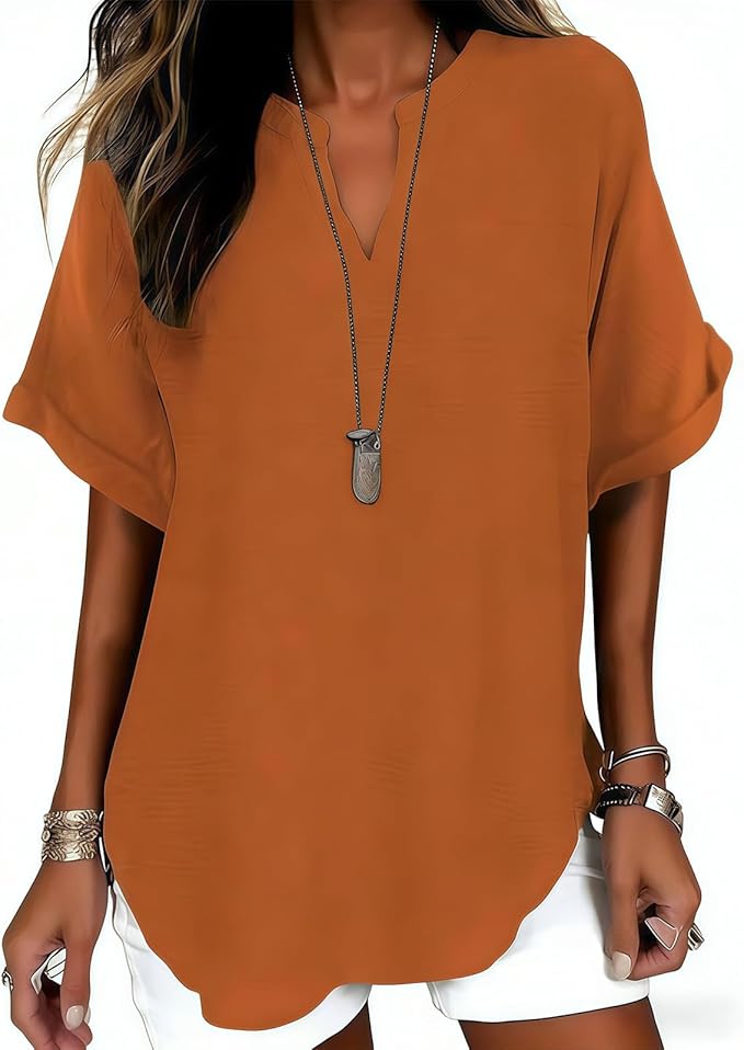 Ursa - Soft V-Neck Everyday Blouse