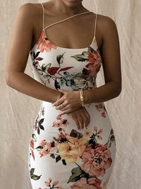 Print Halter Slim Dress