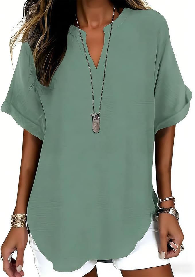 Ursa - Soft V-Neck Everyday Blouse