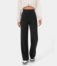 Elvren Button-Front Straight Trousers