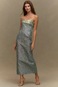 V. Chapman Kennedy Strapless Maxi Dress