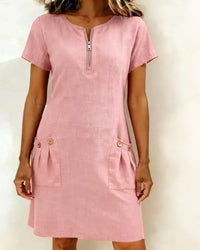 Marlow - Cotton Dress with Zip Pocket