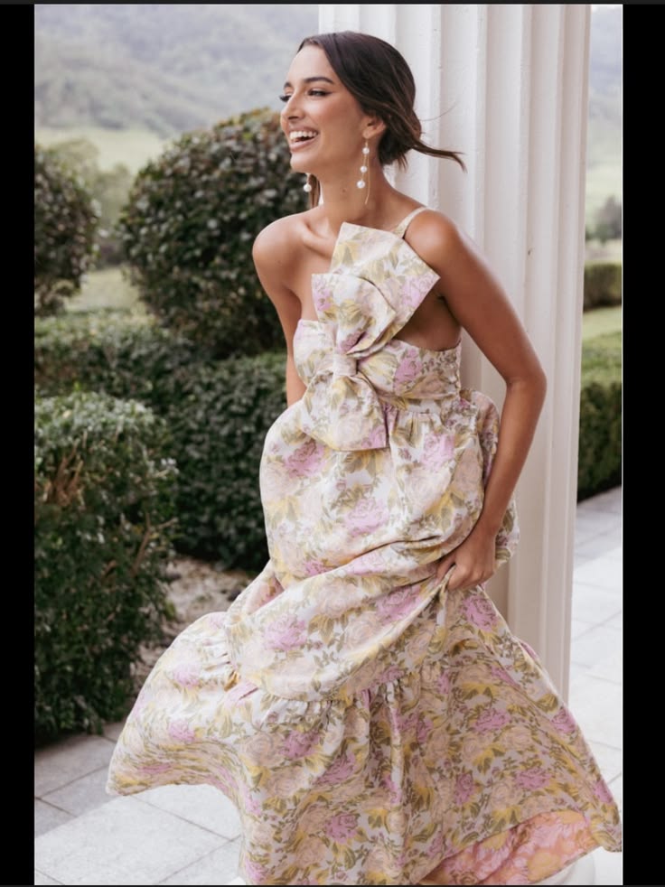 Petal & Pup Dress Nwt Petal & Pup Betina Bow Front Maxi Dress Multi
