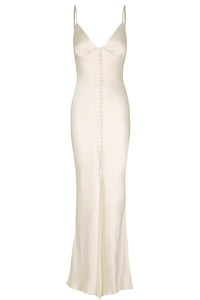 Lace Back Maxi Dress in Cream