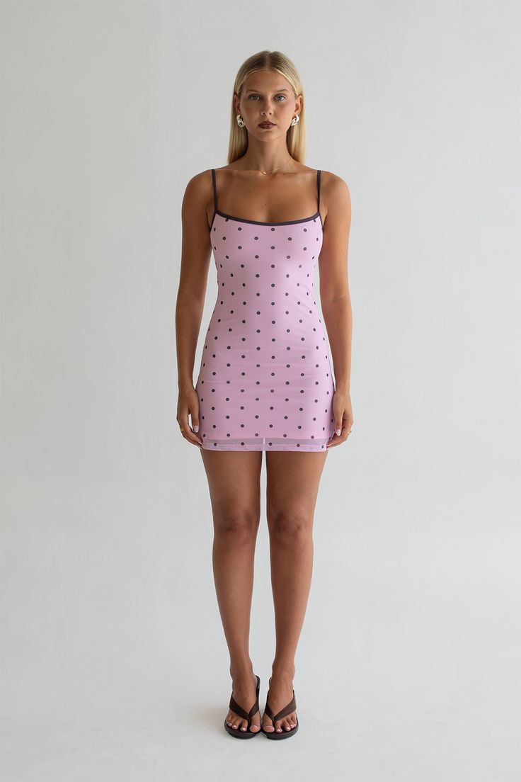 Char Mini Dress Pink Polka