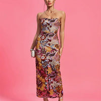 Fashionable Backless Slim Fit Long Dress 2023 Elegant Sleeveless Embro