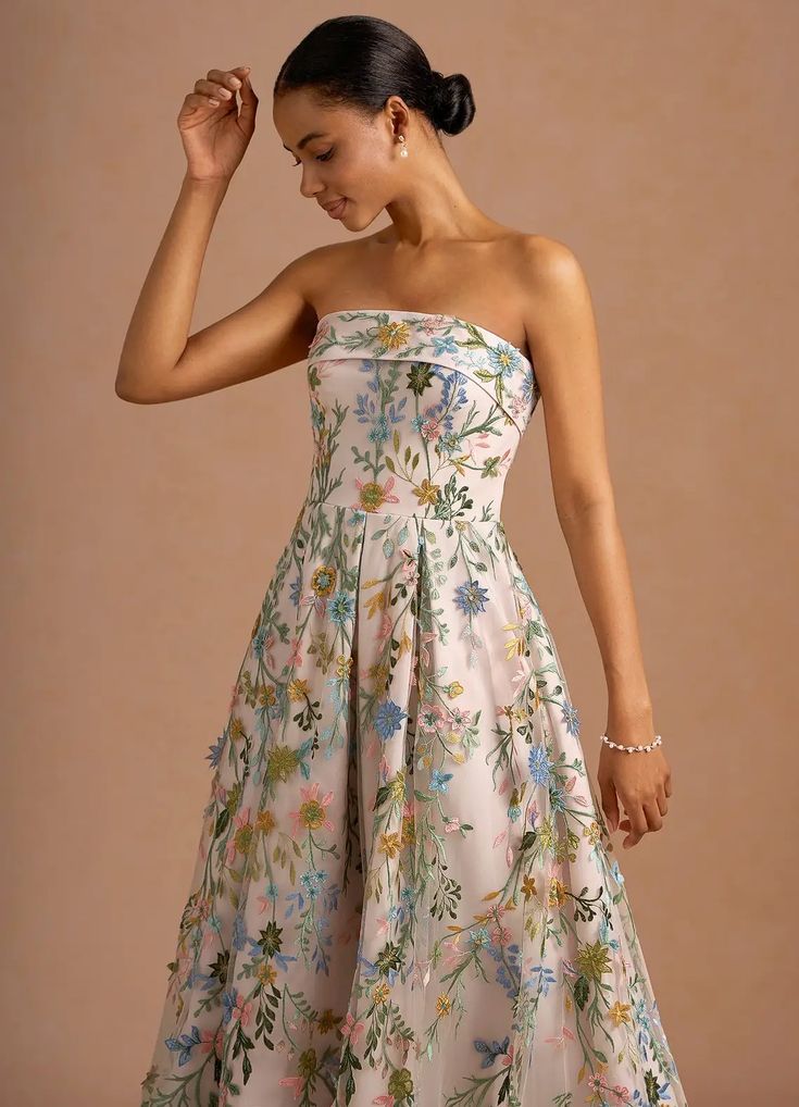 Evangeline Blush Pink Multi Maxi Dress
