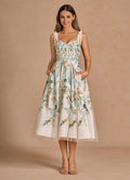 Aurelie Blush Pink Multi Midi Dress