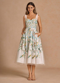 Aurelie Blush Pink Multi Midi Dress