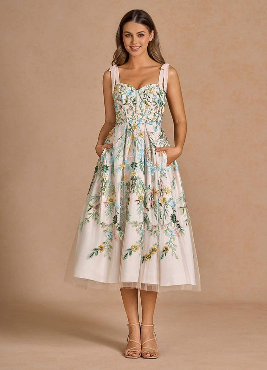 Aurelie Blush Pink Multi Midi Dress