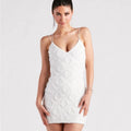 Dress 's A Lace Romance V Neck Strappy Dress Color: White Size: L