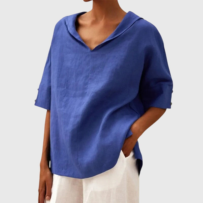 Ayla | Blouse - Khaki Blue
