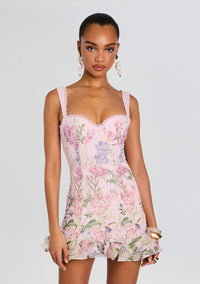 Sunil Short Dress Pink Botanic