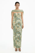 Magnolia Embroidery Maxi Dress Sage Green