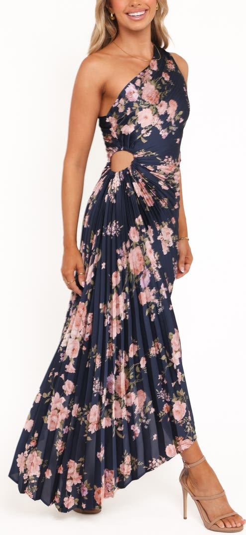 Kleo Pleated One Shoulder Maxi Dress (Women)