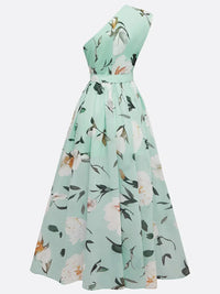 Liora - Light Green Floral Maxi Dress