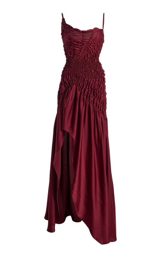Georgia Hardinge Eclipse Metallic Chiffon Maxi Dress Red UK 12 Moda
