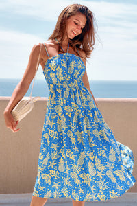 Ocean Floor Tropical Midi Dress