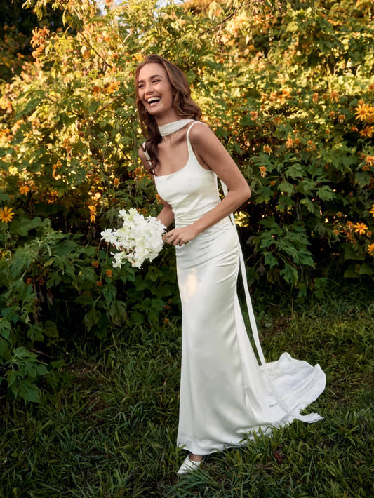 Mariana Gown Scoop Neck Bias Cut Wedding Dress