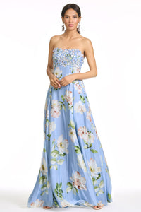 Embroidered Ames Gown Twilight Petals
