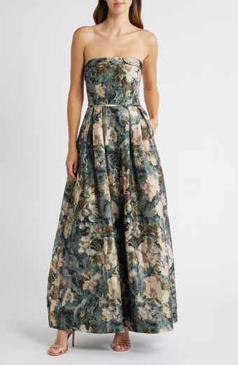Floral Lace Up A Line Gown (Women)