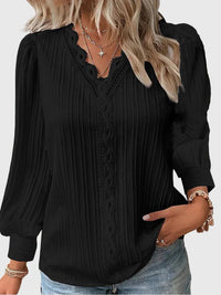 Andrea | Elegant Pullover Blouse Black