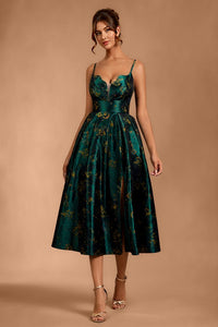 Azazie Maelie Deep Green Midi Dress