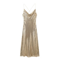 Mirelan Sequin Maxi Dress with Train