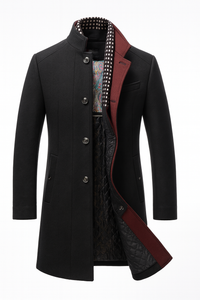 Jonah - Wool Blend Overcoat with Stand Collar