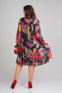 Aria – Modern Floral Midi Dress