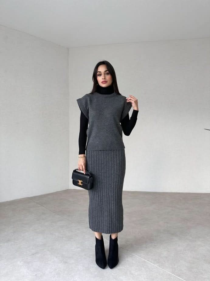 RENA | KNIT SET gray-1