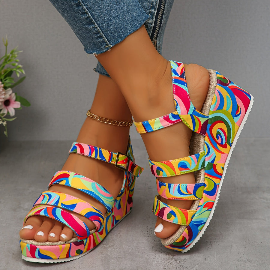 Solene - Platform Ankle Strap Sandals for Effortless Height