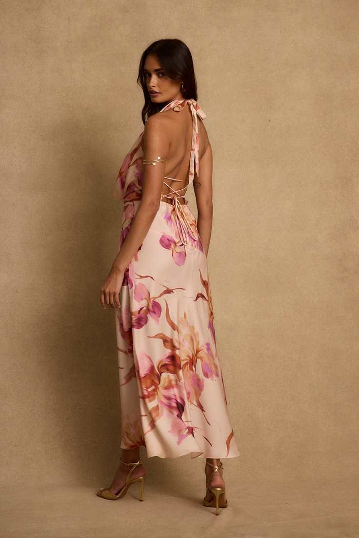Valentina Light Pink Floral Maxi Dress XL Pre Order Late July 2026