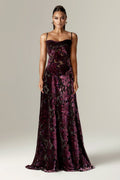 Victoria Rose Velvet Maxi Dress (Rose Print)