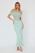 Lorely Off Shoulder Midi Dress Sage