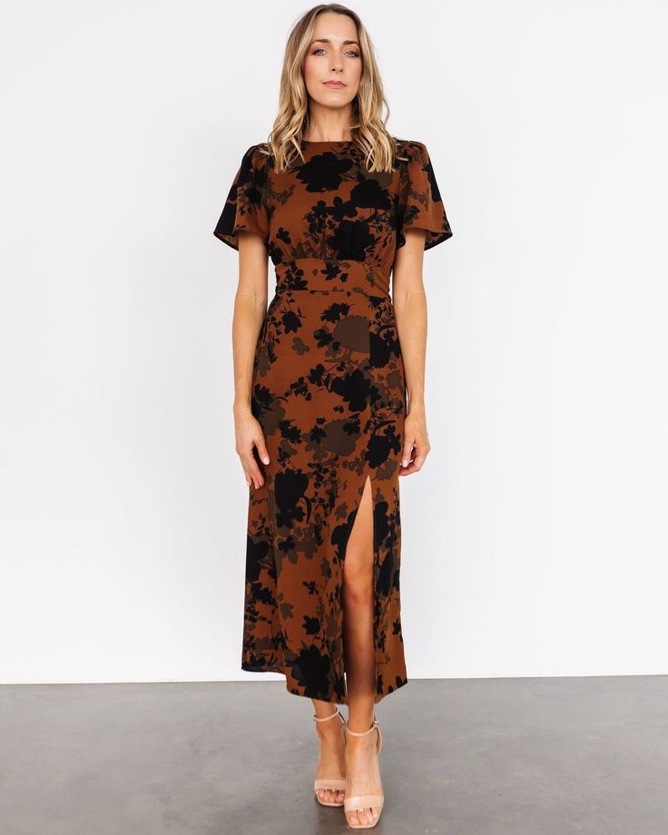 Lenni Midi Dress Espresso Print