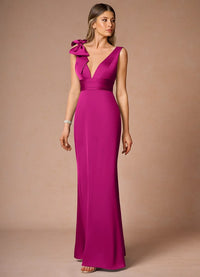 Azazie Parisa Hot Pink Maxi Dress