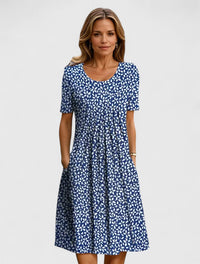 Valorynn | Elegant Dress Blue Flowers