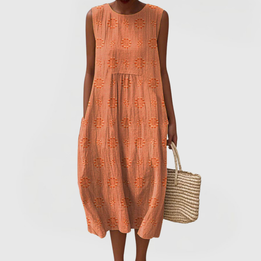 Teresa | Elegant Dress With Pockets Yellow