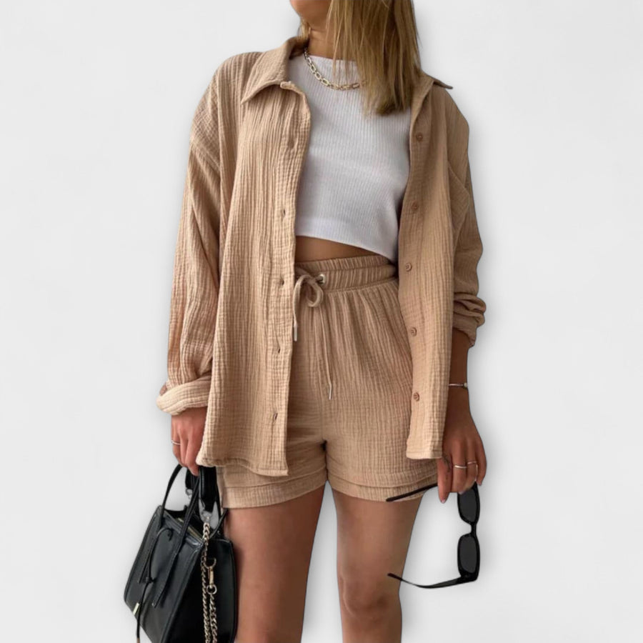 Roselina | Elegant Top & Bottom Beige