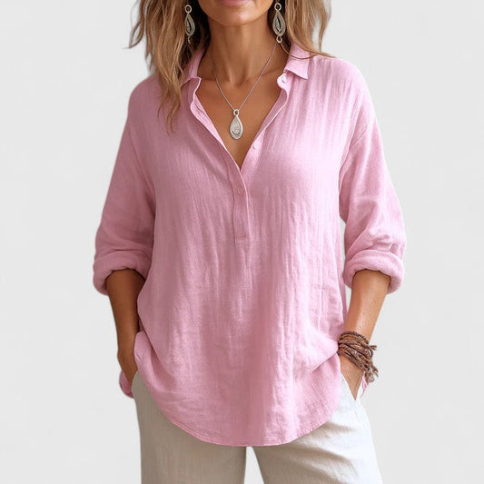 Franzina | Comfortable Linen Blouse Pink