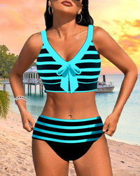Rosamund - High-Waisted Striped Bikini