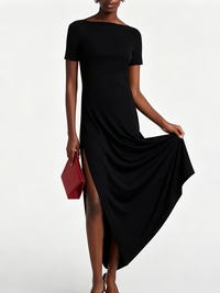 Agnes – Open Back Asymmetrical Midi Dress