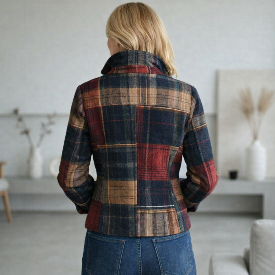 Penelope - Plaid Mid-Season Coat