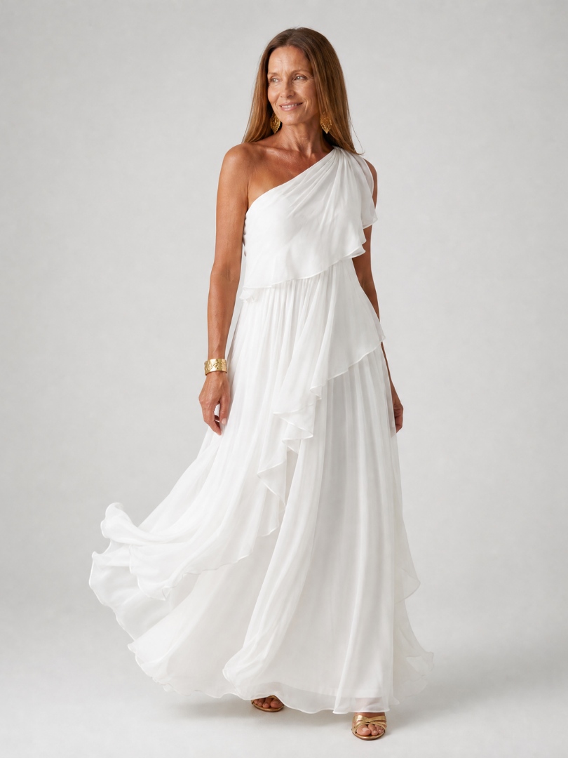 Nairi - One-Shoulder Ruffle Maxi Dress