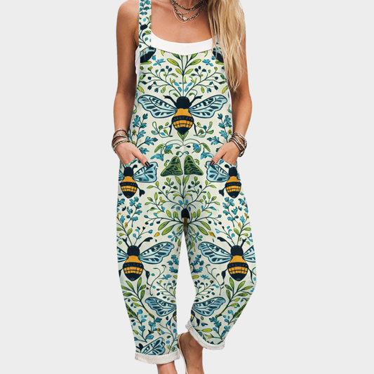 Natasha - Comfortable Printed Dungarees