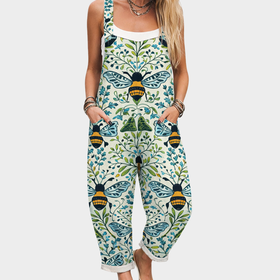 Natasha - Comfortable Printed Dungarees